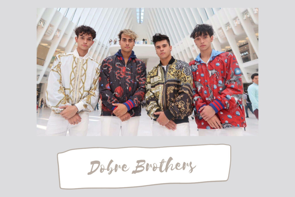 Dobre Brothers Cyrus Darius Lucas Marcus stylish jackets modern bright architectural background wallpaper