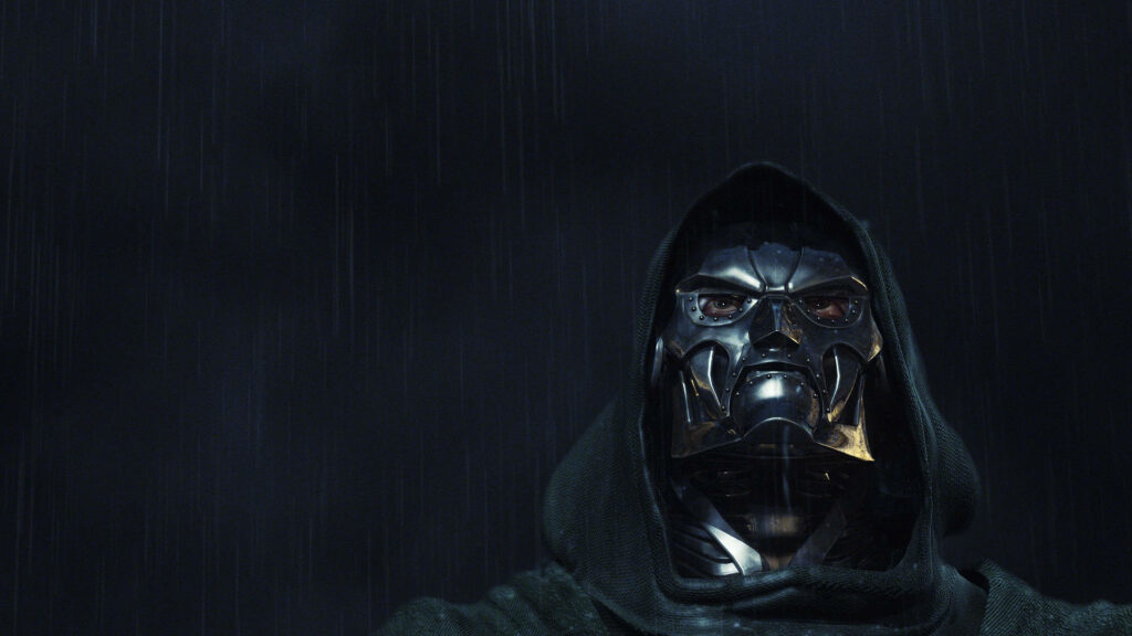 Doctor Doom embraces his darkness - Epic 4k background image in the rain Wallpaper