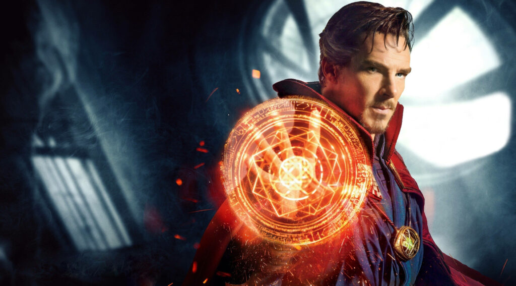 Doctor Strange conjures glowing magical shield with vibrant mystical energy Marvel 4K wallpaper