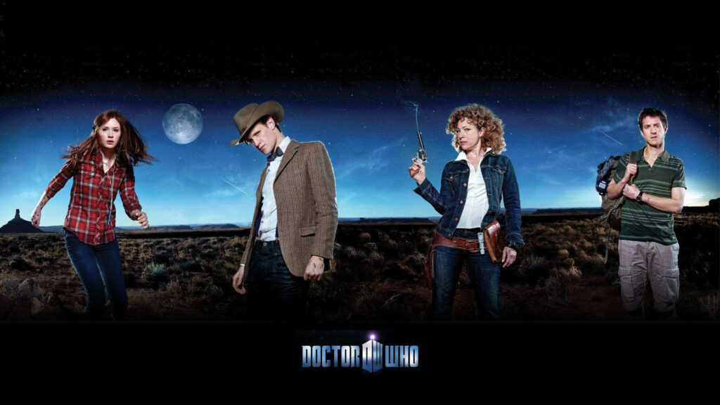 Doctor Who Desert Night Adventure Wallpaper: Mysterious Starry Scene