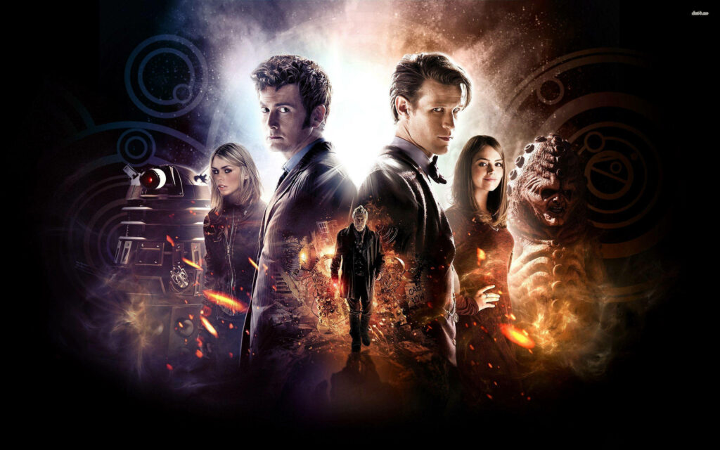 Dynamic Doctor Who Wallpaper: Iconic Characters & Cosmic Backdrop