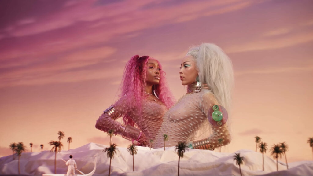 Dreamy Doja Cat-Inspired Wallpaper: Pastel Palm Trees & Surreal Art