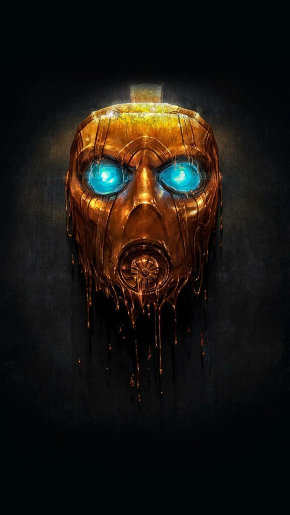 Borderlands 3 Mask: Metallic, Glowing Eyes, Dramatic Art Style Wallpaper