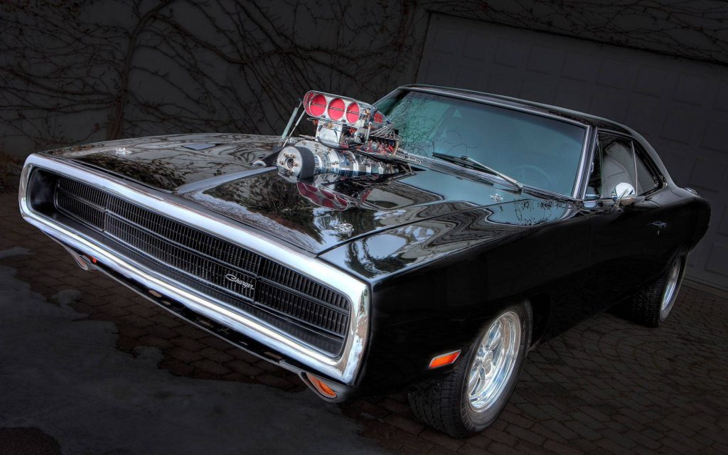 Fast and Furious Dominic Toretto black Dodge Charger muscle car wallpaper background