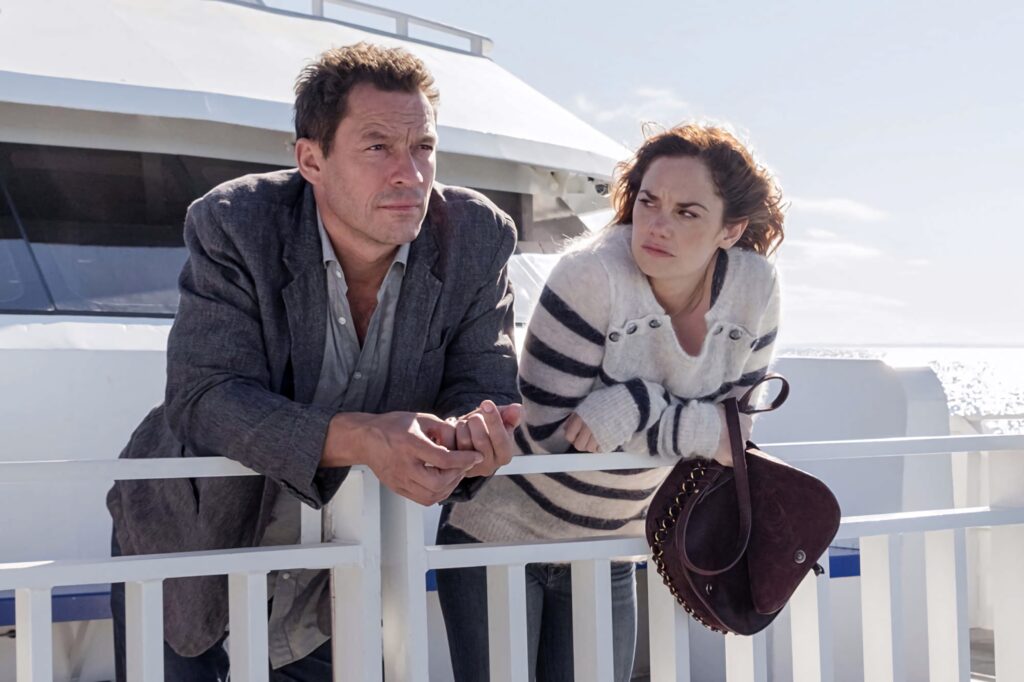 Dominic West and Ruth Wilson on sunlit boat deck from Showtime The Affair emotional scene wallpaper