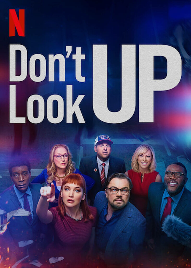 Don't Look Up Netflix Wallpaper: Tense Characters & Dramatic Colors