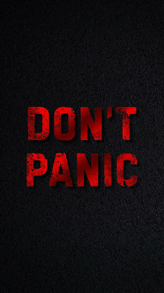 Red Shadowed Reminder Amidst Darkness: Embrace Calm, Banish Panic - Mobile Wallpaper