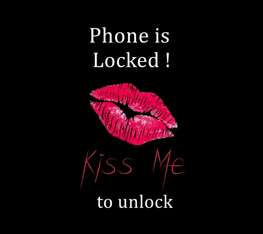 Unlock the Love: A Captivating 'Don't Touch My Phone' Background Photo with an Irresistible Red Kiss Mark Wallpaper