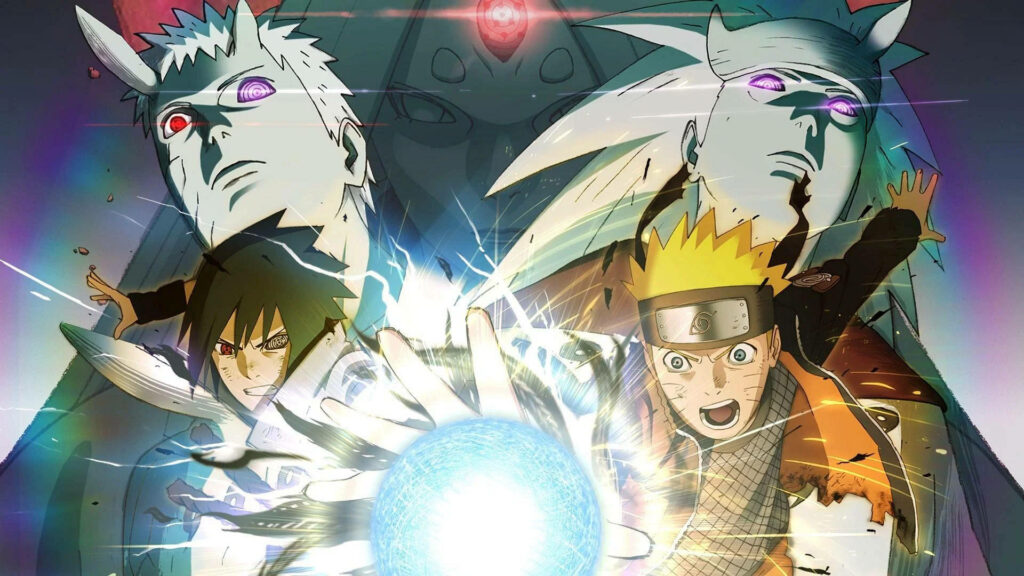 The Epic Clash: The Final Battle of Naruto's Main Characters in the Ultimate Ninja War - Dynamic Anime Background Wallpaper