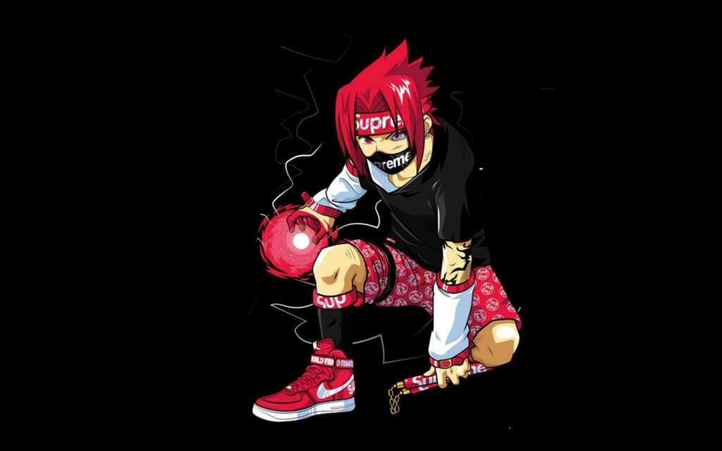 Aesthetic Uchiha Sasuke: Embracing the Dope Supreme Style Wallpaper