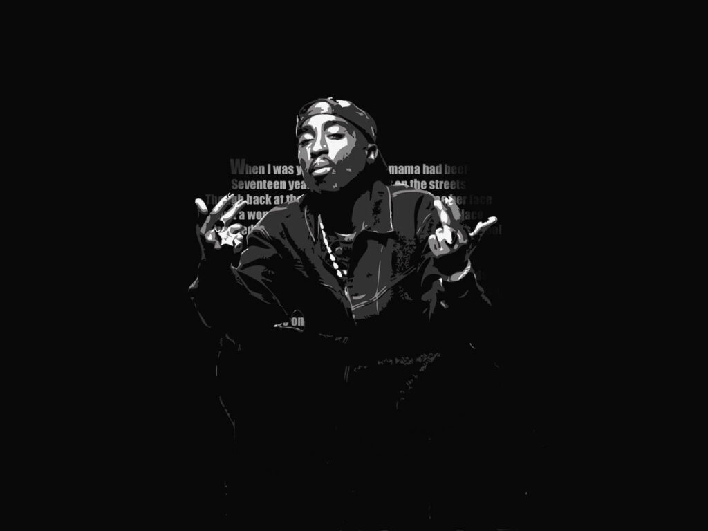 Iconic Tupac: A Stunning Digital Portrait of a Legendary Rap Star Screams Coolness on Your iPhone Lock Screen Wallpaper