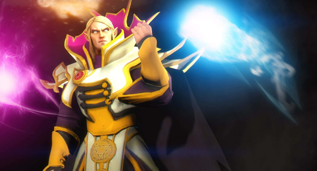 Summoning The Storm: Invoker's Mighty Magic in an Epic Dota 2 Battle Wallpaper