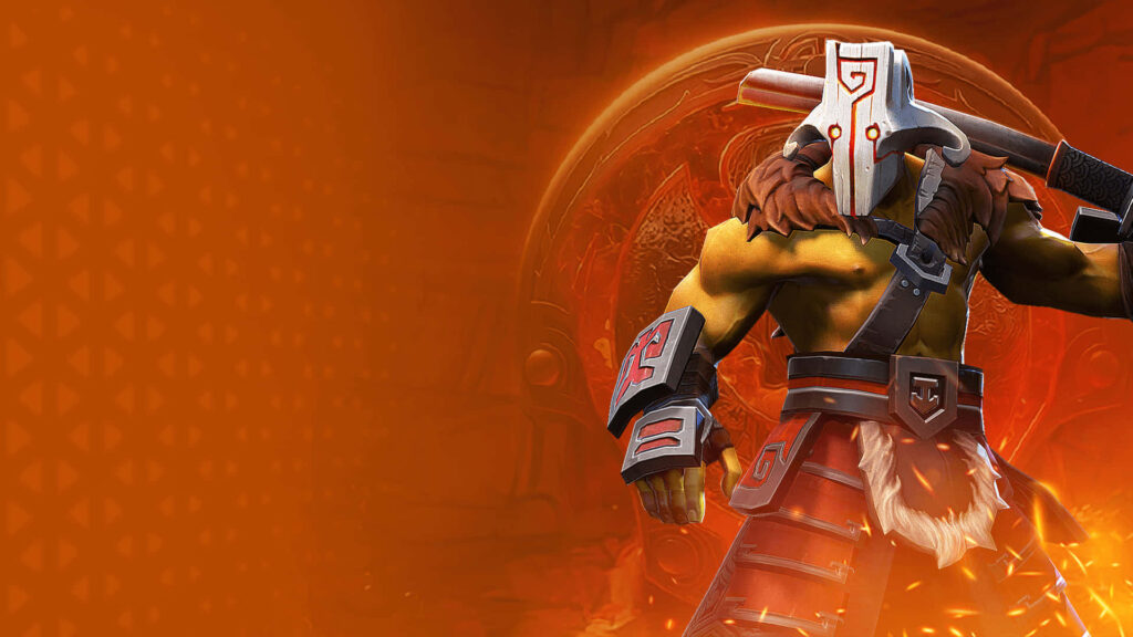 Juggernaut's Serene Power: A Stunning Visual of Dota 2's Blade Master Gracefully Holding His Sword Wallpaper
