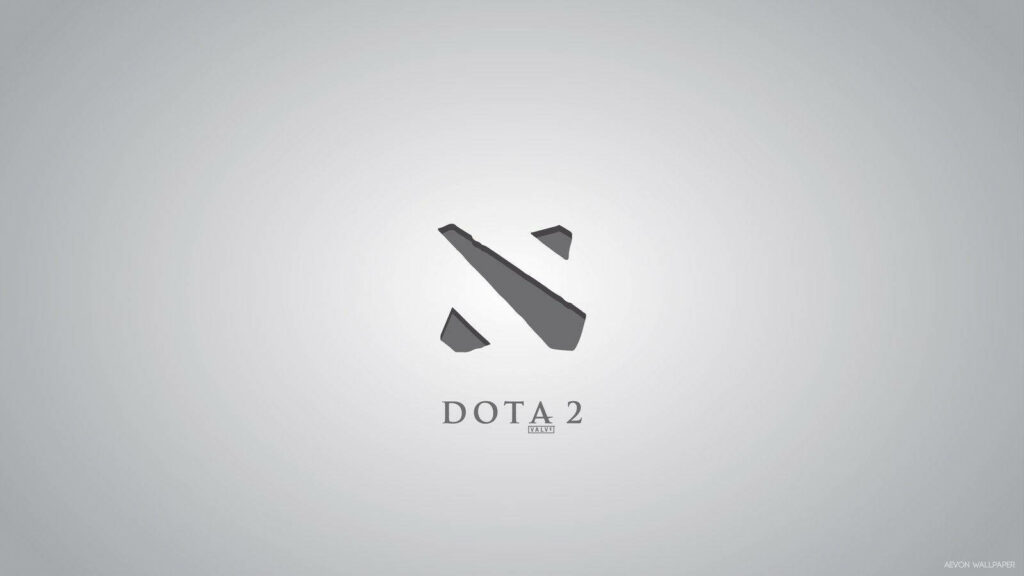 Dota 2 Emblem Embossed on Elegant Light Gray Wallpaper