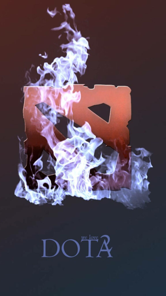 Dota 2 Logo Enveloped in Ethereal Blue Smoke: Majestic Gaming Art Wallpaper