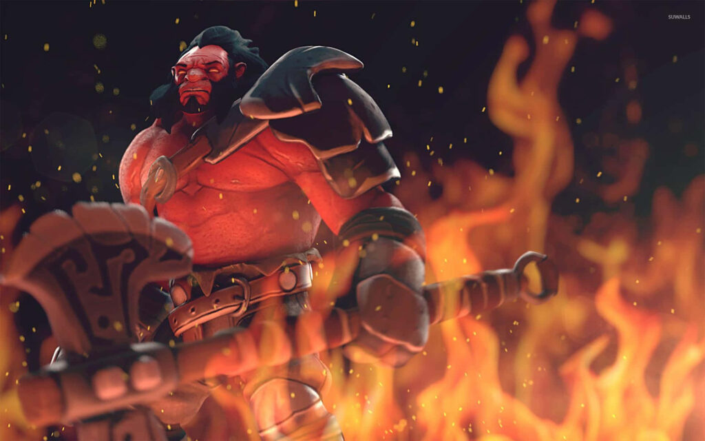 Dota 2's Axe: Unyielding Determination in Battle Wallpaper