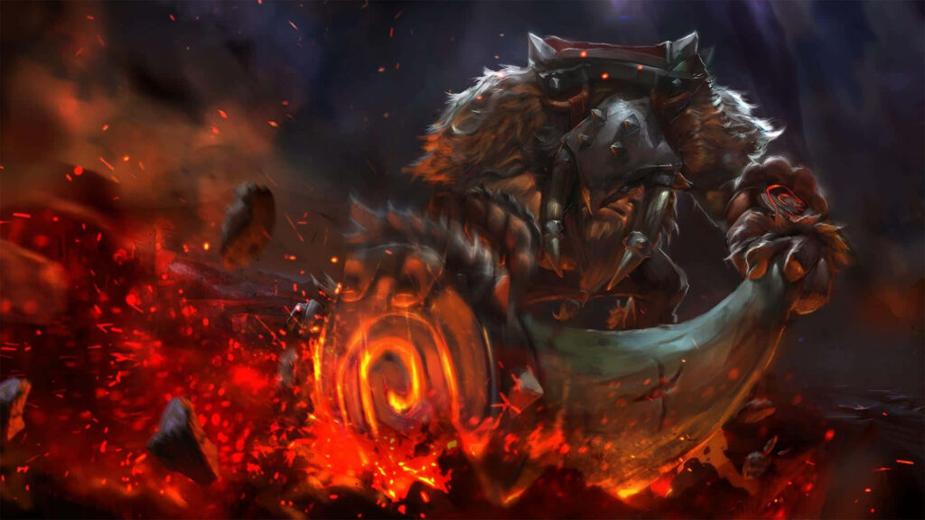 Earthshaker Roars to Battle in Dota 2's Time of the Behemoth Bundle Set - Mesmerizing 1920x1080 Digital Art Background Wallpaper