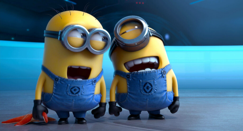 Double the Fun: Adorable Minions Share a Laugh in Despicable Me 3 Wallpaper