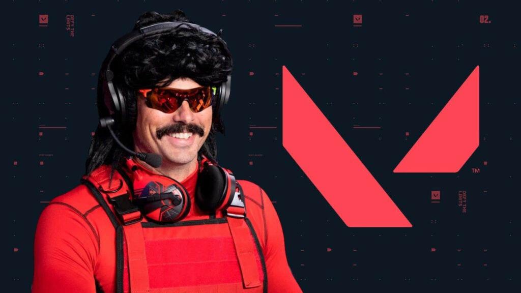 Dr Disrespect Radiates Confidence with Valorant in the Background Wallpaper