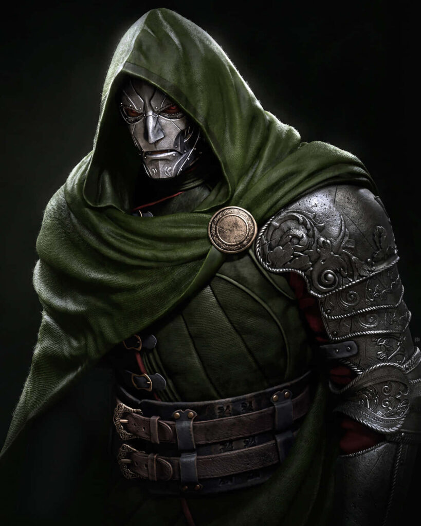 Iconic Dr. Doom Wallpaper: Menacing Mask & Intricate Armor Design