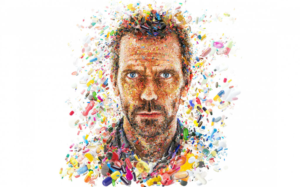 Dr. Gregory House Wallpaper: Artful Pills Symbolizing Medicine & Addiction