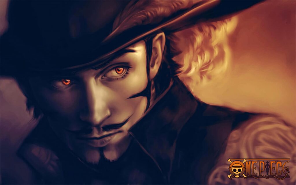 Dracule Mihawk digital art intense golden eyes sharp gaze One Piece legendary swordsman wallpaper