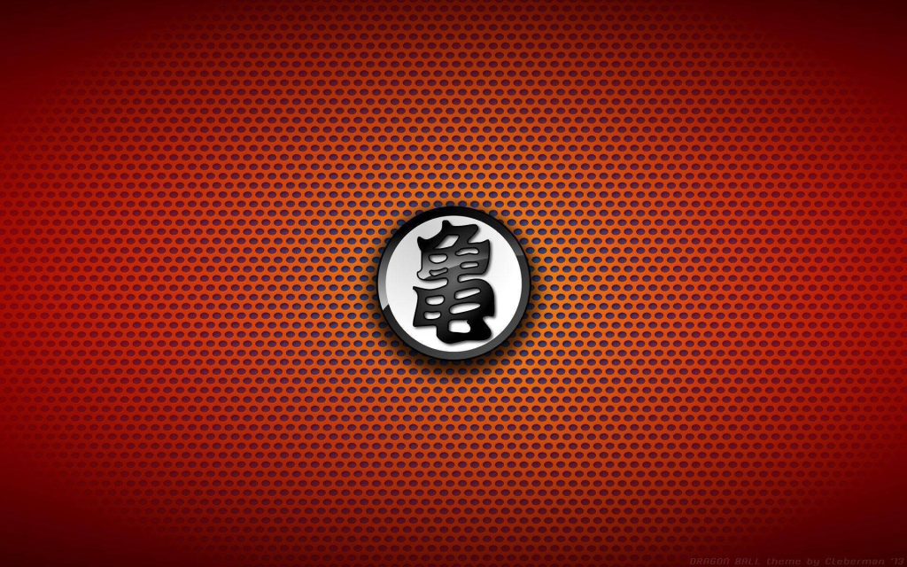 Dragon Ball Z wallpaper Master Roshi Kame symbol red orange gradient dark textured background