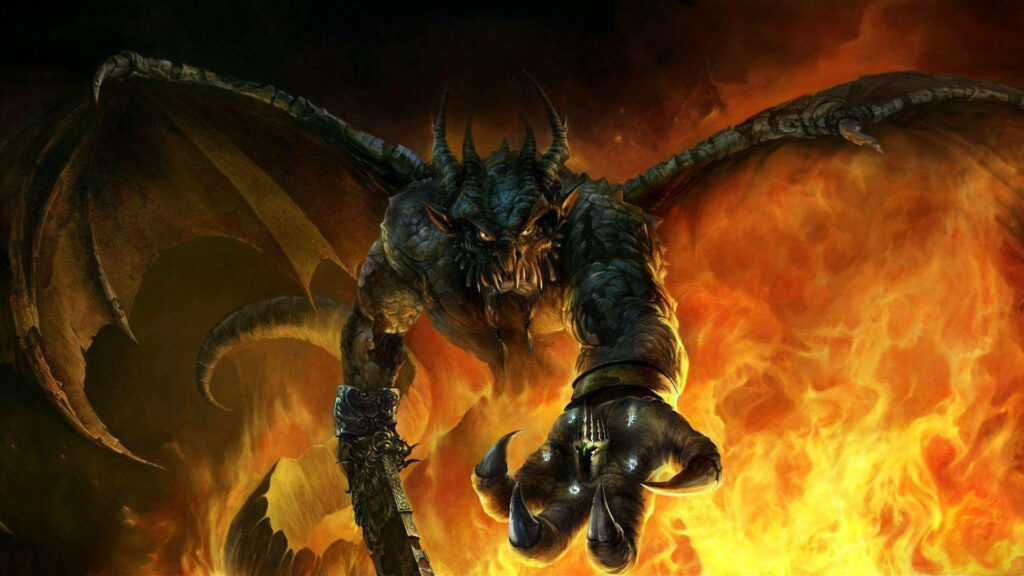Dragon Demon Tamed: A Sorcerer's Ritual - A Wallpaper of Power and Control.