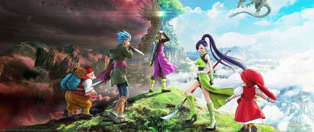 Dragon Quest XI Wallpaper: Iconic Characters & Mystical Adventure