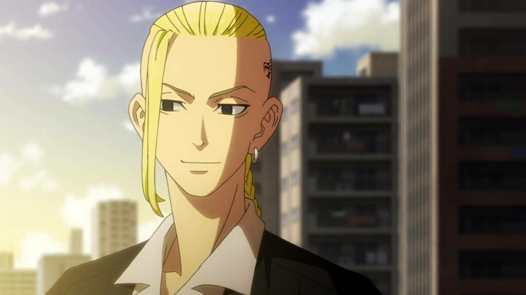 Draken's Urban Adventure: Tokyo Revengers' Dynamic Delinquent Amidst the Cityscape Wallpaper