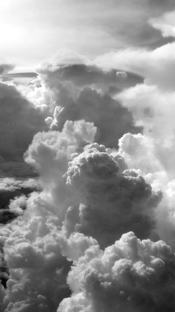 Monochrome Black and White Cloud Wallpaper - Dramatic Sky Background