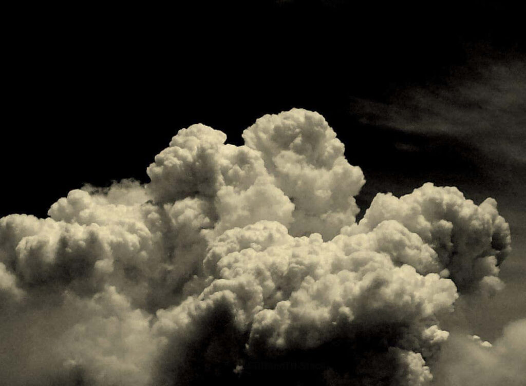 Dramatic Black and White Volcanic Ash Clouds Wallpaper Background