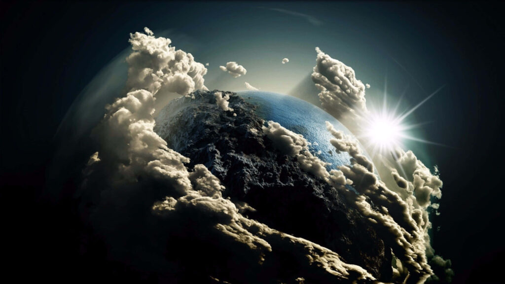 Stunning Earth Wallpaper: Ethereal Clouds and Cosmic Glow