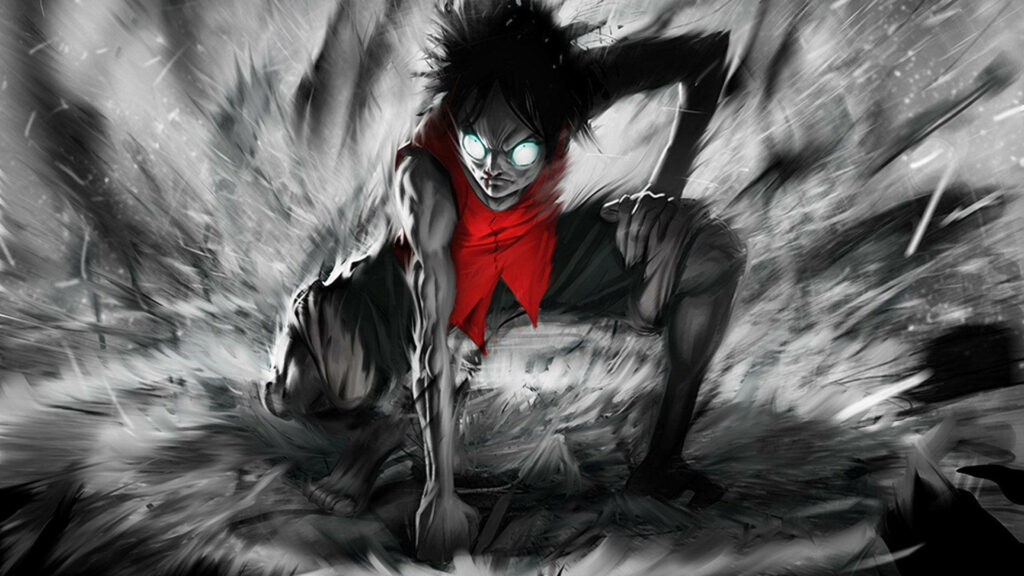 Dynamic Gear Fourth Transformation: Luffy of One Piece Takes Center Stage in Vibrant Full HD Wallpaper