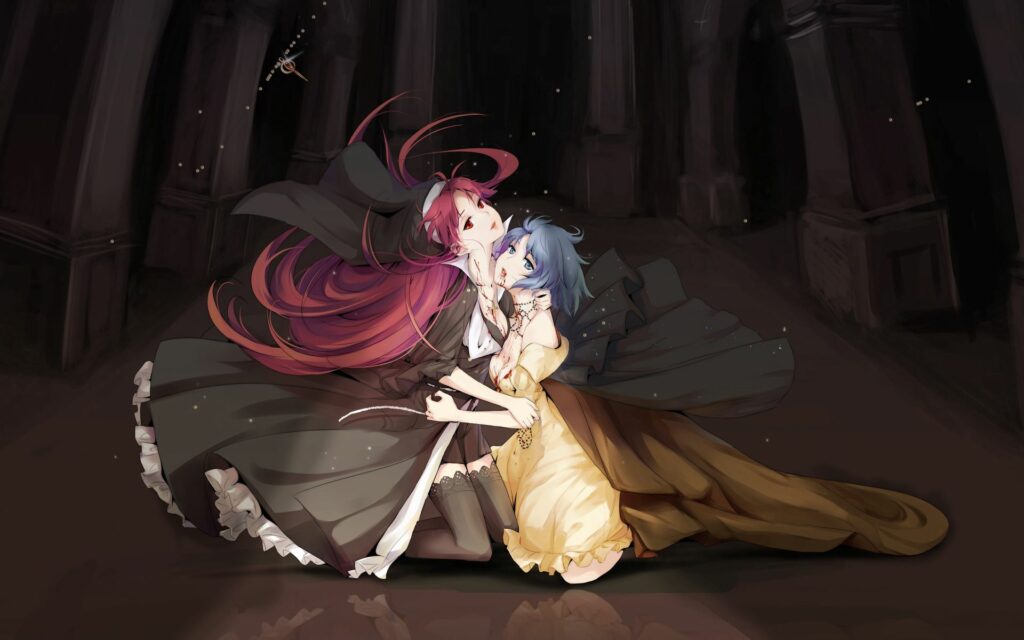 Vampire Girls: Gothic 1920x1200 Wallpaper with Dark Elegance