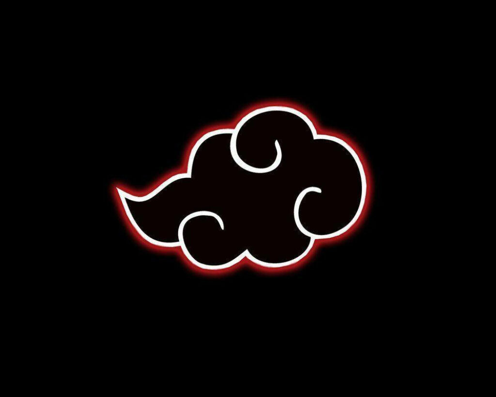 Subtle Elegance: Enigmatic Illuminated Akatsuki Cloud on a Stylishly Dark Wall Wallpaper