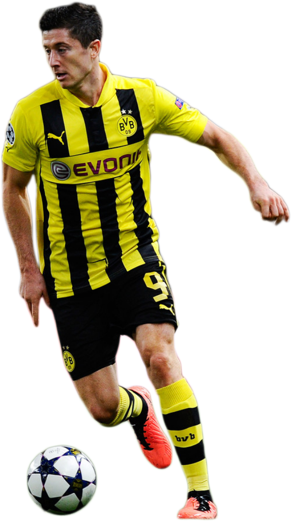 Dynamic Lewandowski Wallpaper: Borussia Dortmund Action Background