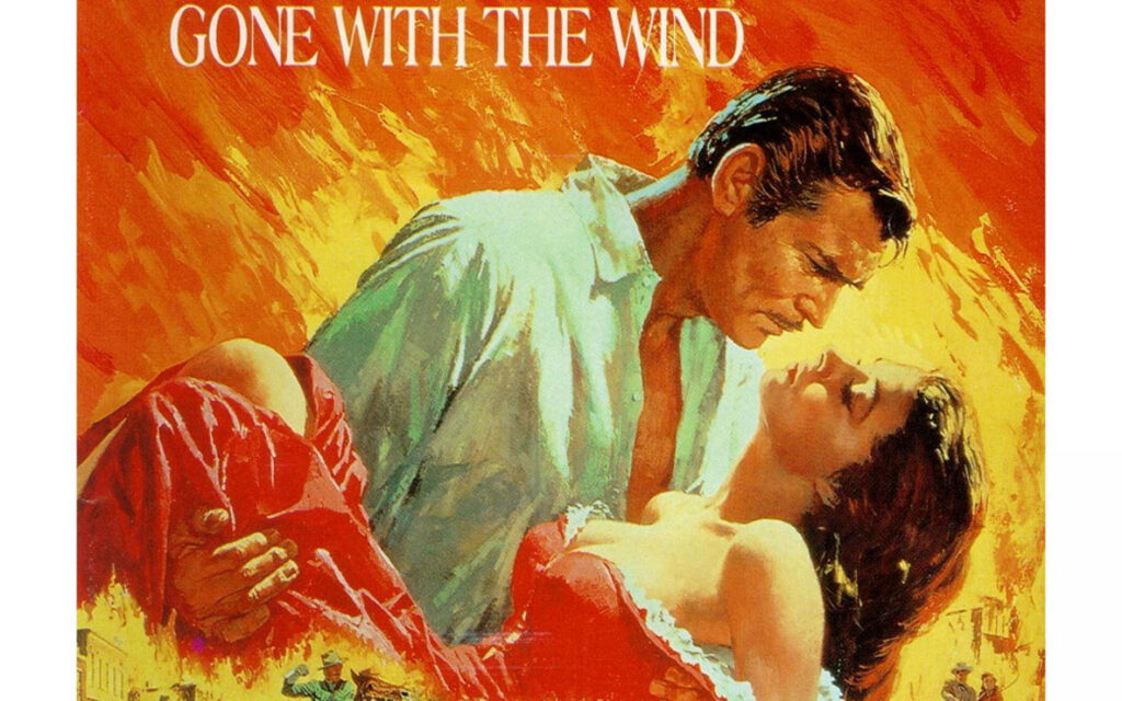 Romantic Rhett & Scarlett Digital Art Wallpaper - Intense Passion Scene