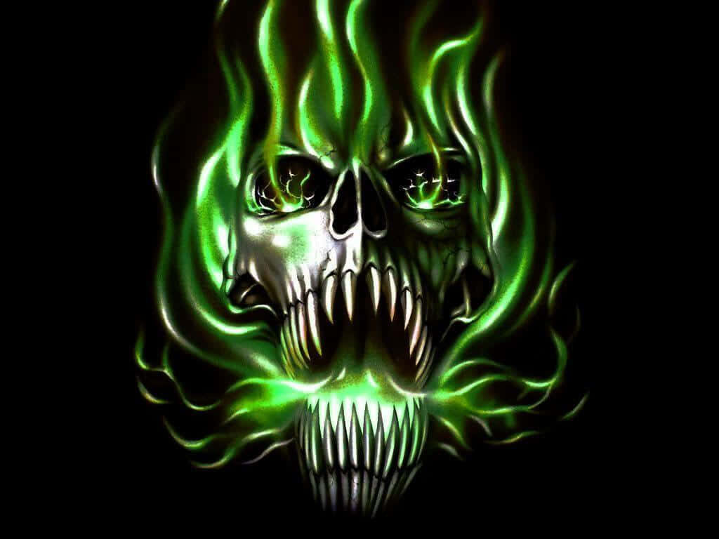 Dreadful Visage: Beware the Sinister Gaze of the Malevolent Skull Wallpaper