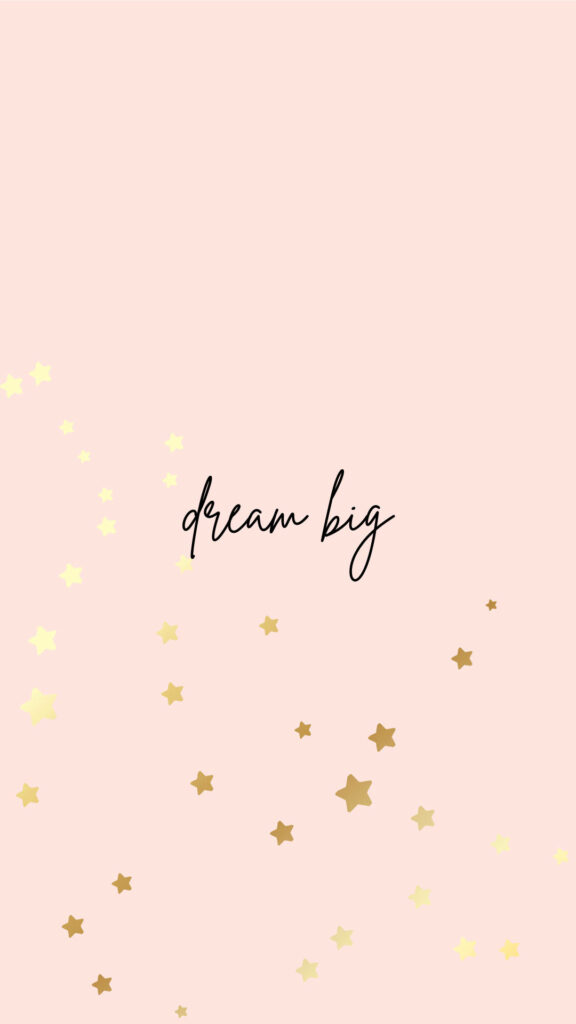 Empowering Dreams: Inspirational Mobile Wallpaper in Vibrant Pink with Starry Charm
