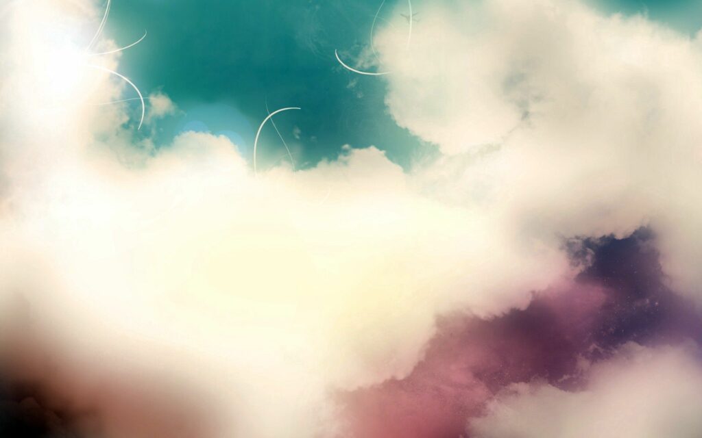 Serene Ethereal Landscape Wallpaper - Soft Clouds & Pale Colors