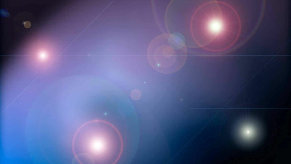 Dreamy Blue & Purple Wallpaper with Floating Firefly Lens Flares