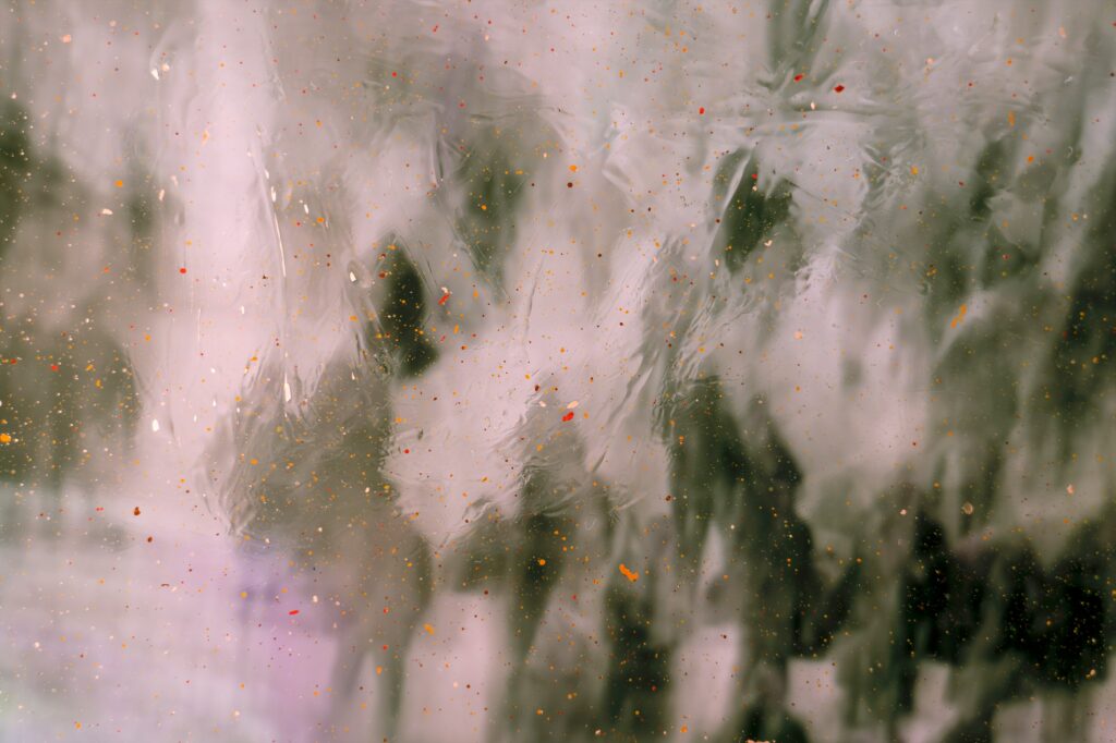 Abstract Color Splash Wallpaper on Foggy Glass – Dreamy Background