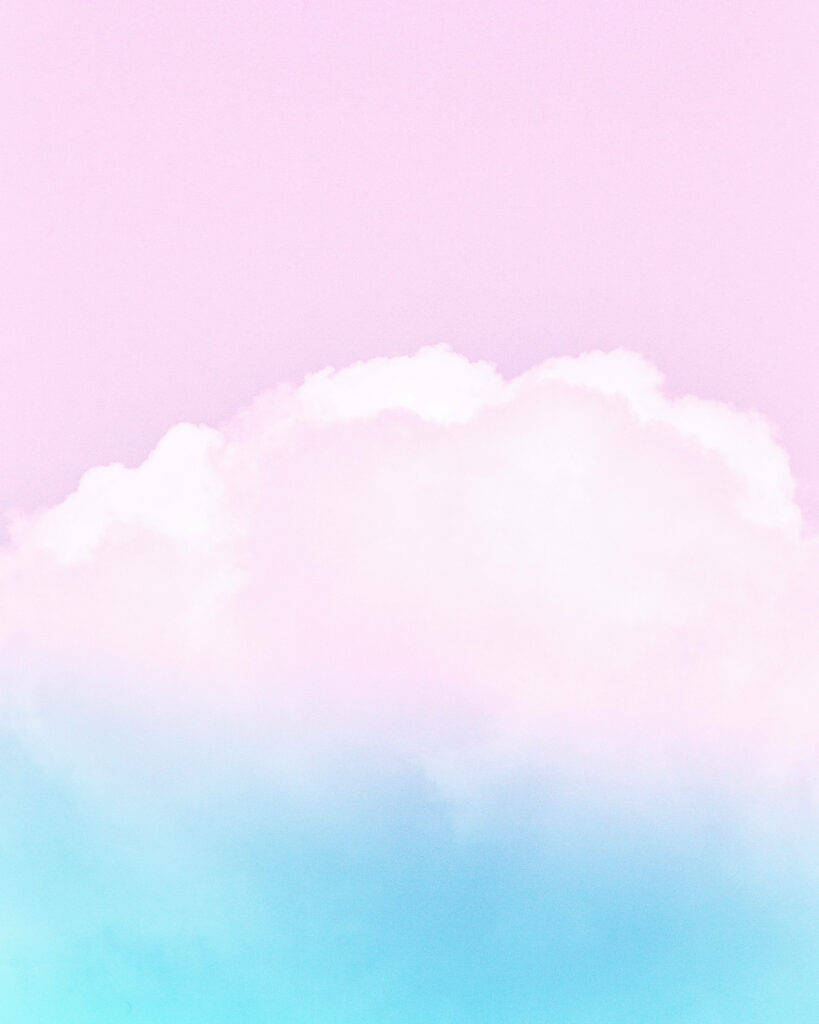 Serene iPhone Wallpaper: Dreamy Blue & Pink Cloud Gradient Background
