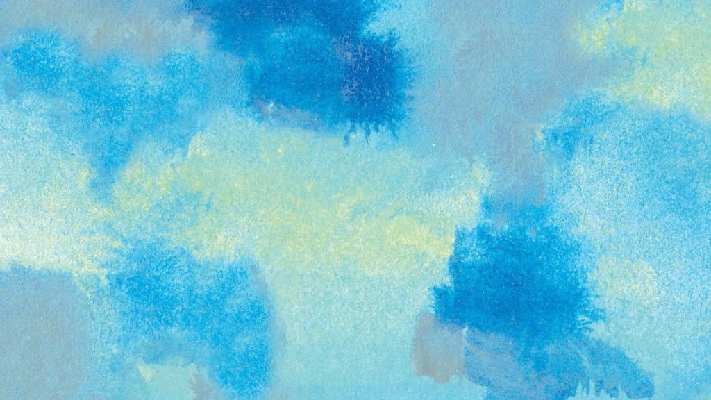 Blue aesthetic wallpaper with dreamy watercolor texture in sky blue and soft yellow hues