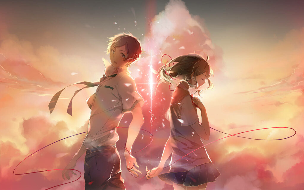 Dusk's Embrace: A Breathtaking Fan Tribute to Your Name Anime Wallpaper