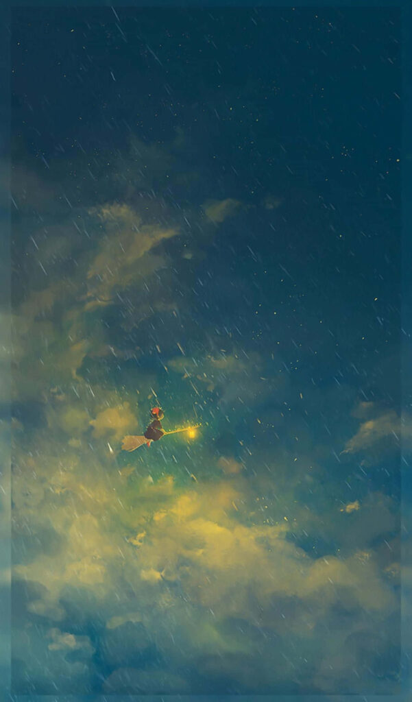 Magical Kiki's Delivery Service Phone Wallpaper - Dreamy Night Sky