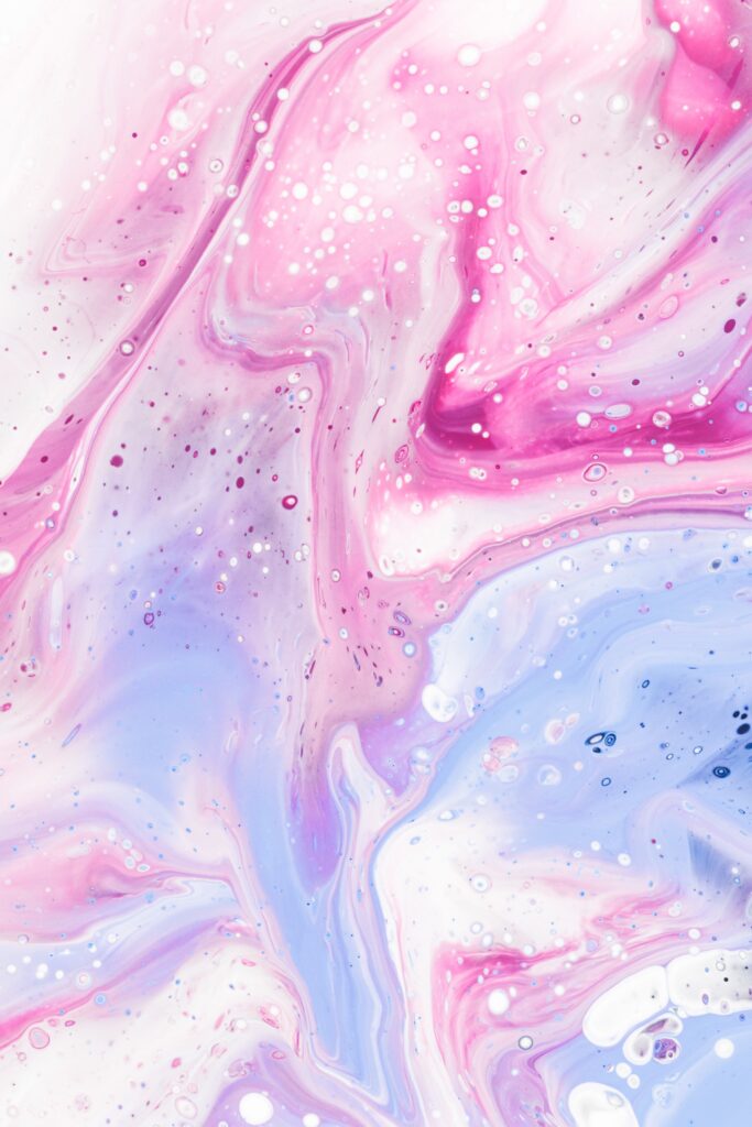 Dreamy Liquid Paint Abstract Wallpaper in Pink, Purple & Blue