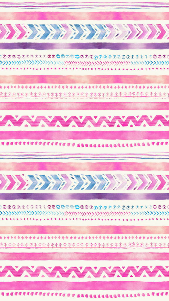 Neon Dream: An Abstract Tribal Tapestry in Boho Blue and Pink – HD Phone Wallpaper Masterpiece