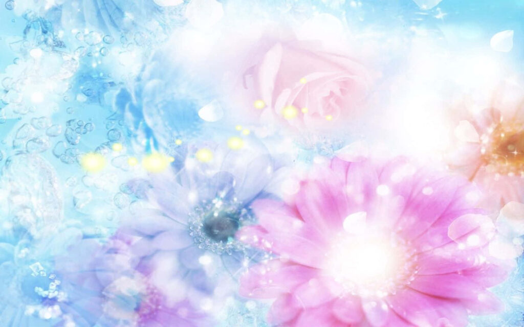 Dreamy Pastel Floral Wallpaper: Ethereal Serene Background Design